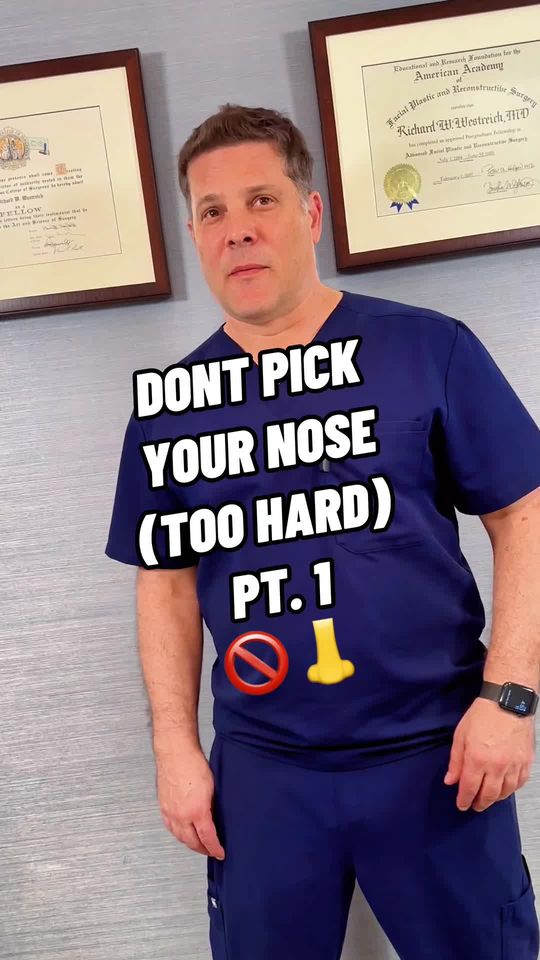 Video by Dr. Richard W. Westreich: Don't Pick Your Nose Too Hard Otherwise You May Pick A Hole In It Pt. 1
