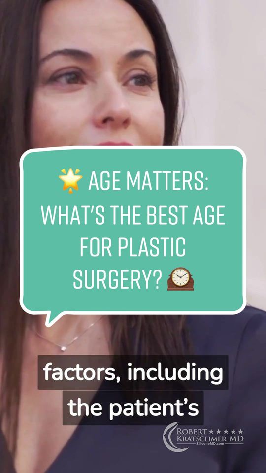 Video by Dr. Robert Kratschmer: Wondering if there's a 'best' age for plastic surgery? 🤔 Dr. Robert Kratschmer, Houston's top pl…