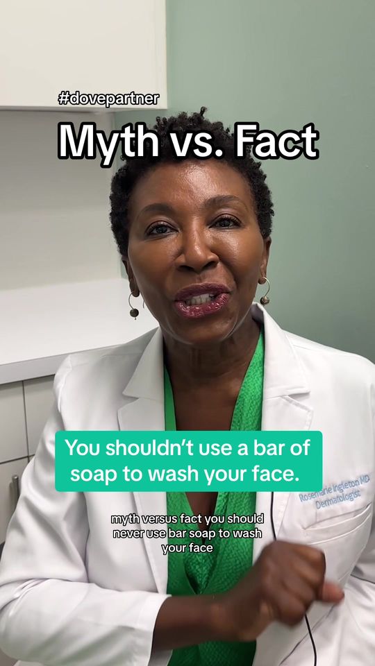 Video by Dr. Rosemarie Ingleton: Should you wash your face with a bar of soap? Probably not. But the @Dove Beauty & Personal Care…