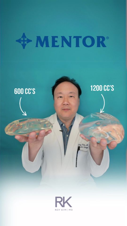 Video by Dr. Roy Kim: 💡 Did you know? Mentor now makes breast implants up to 1400cc — but only for reconstruction. 👩‍…