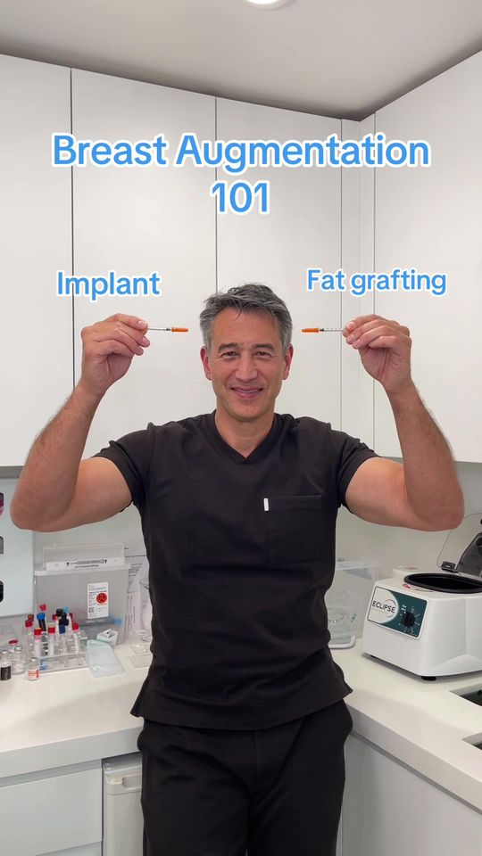 Video by Dr. Walter Joseph: Ever wonder what the differences are between a breast augmentation with an implant or with fat gr…